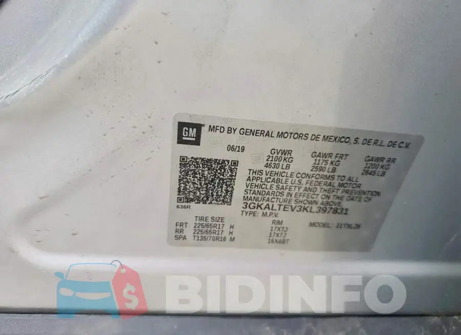 3GKALTEV3KL397831 Photo# 13