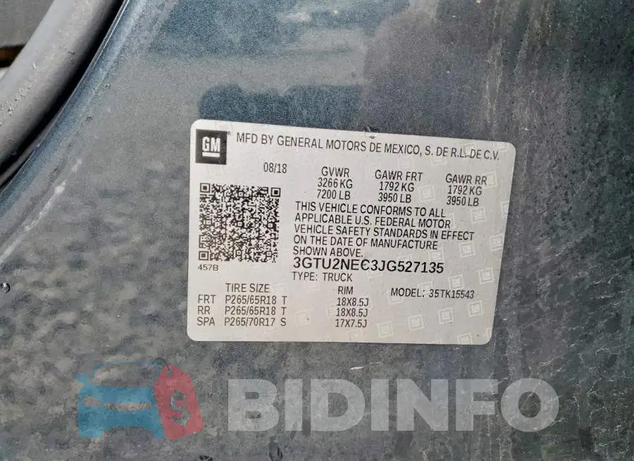 3GTU2NEC3JG527135 Photo# 12