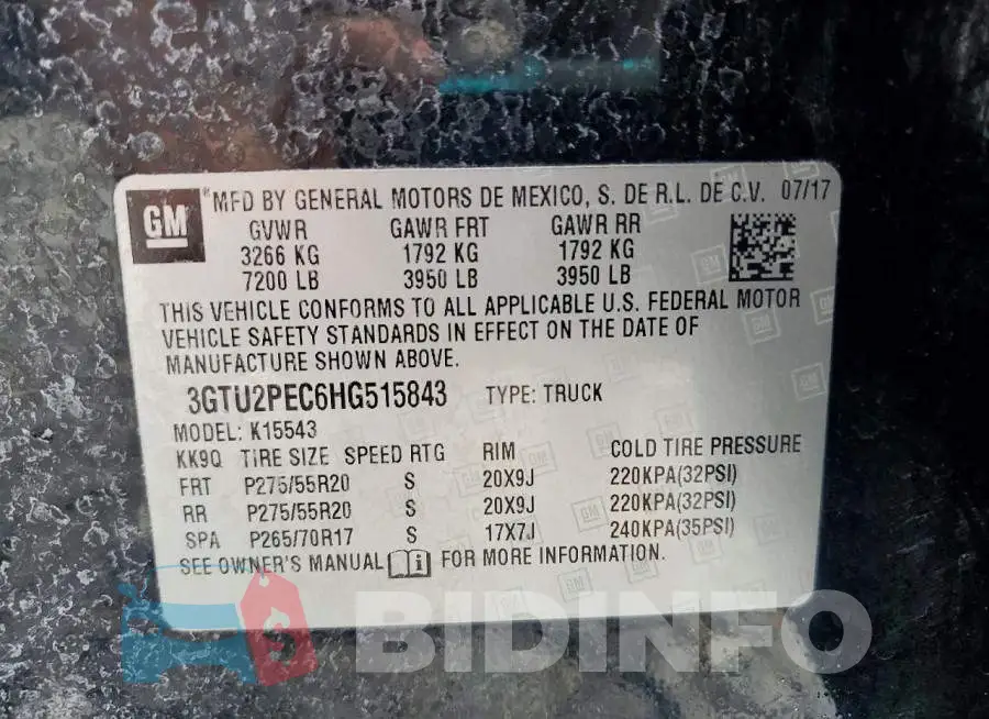 3GTU2PEC6HG515843 Photo# 12