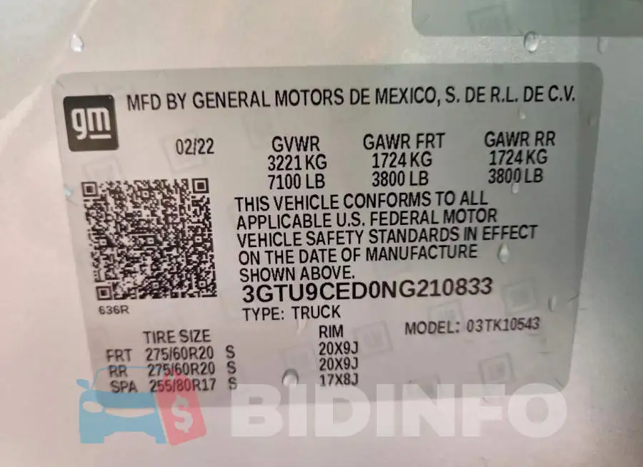3GTU9CED0NG210833 Photo# 12
