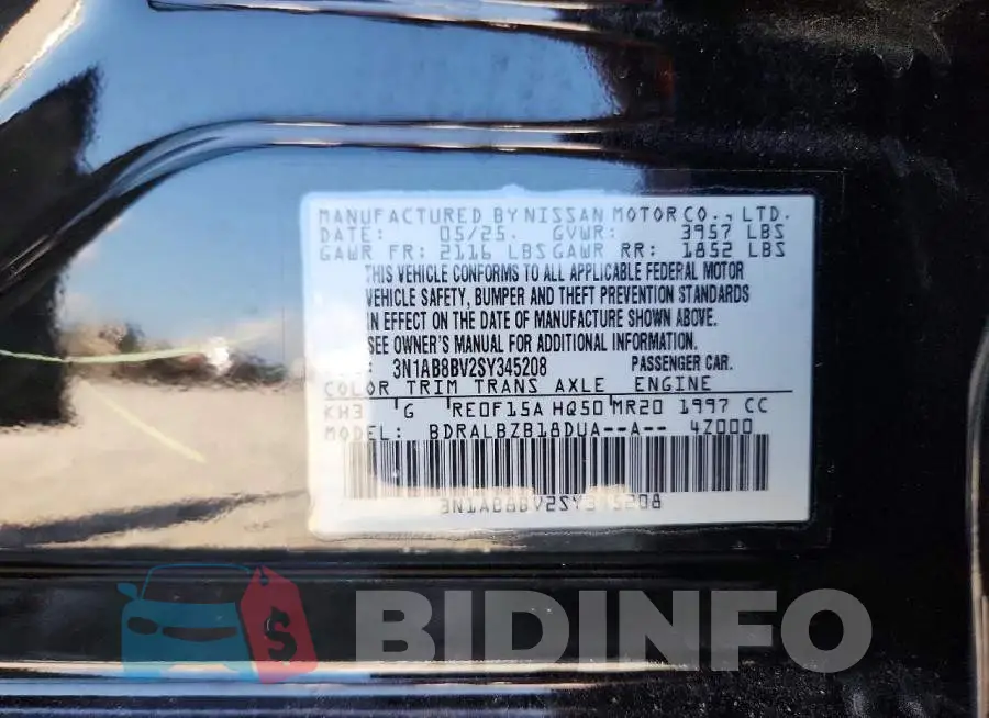 3N1AB8BV2SY345208 Photo# 12