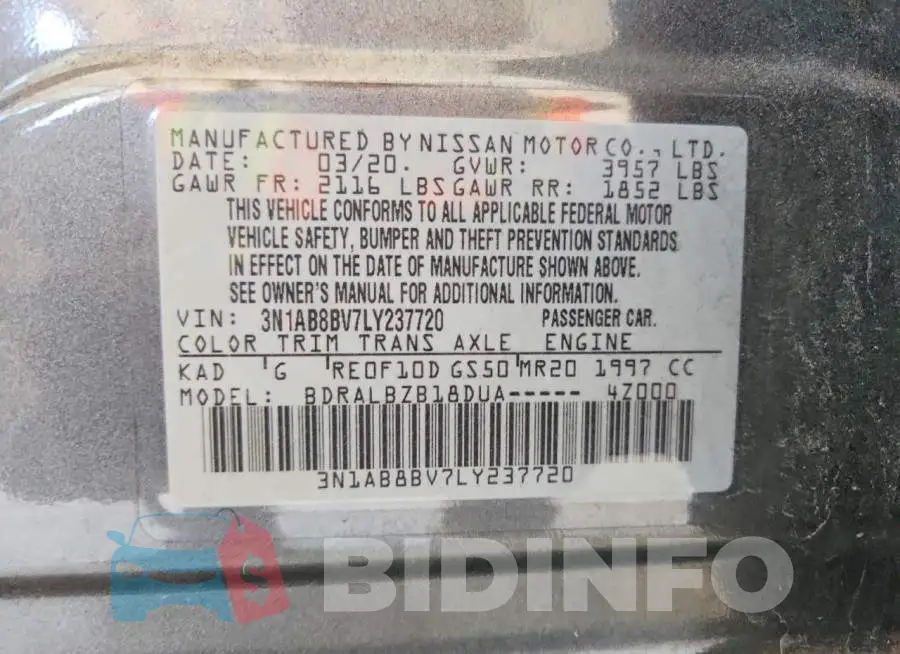 3N1AB8BV7LY237720 Photo# 12