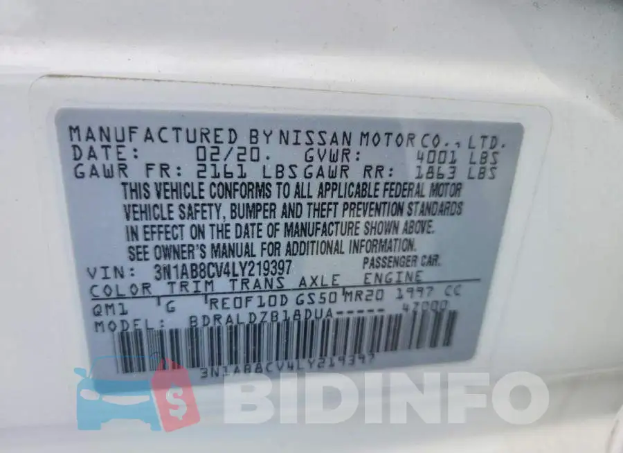 3N1AB8CV4LY219397 Photo# 12