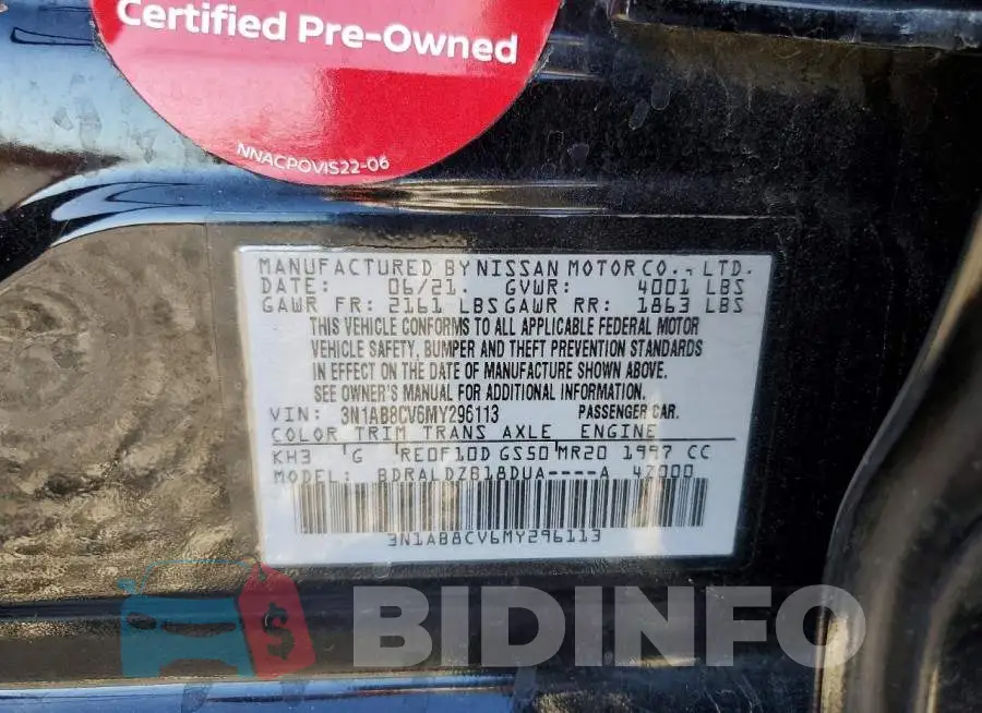 3N1AB8CV6MY296113 Photo# 12