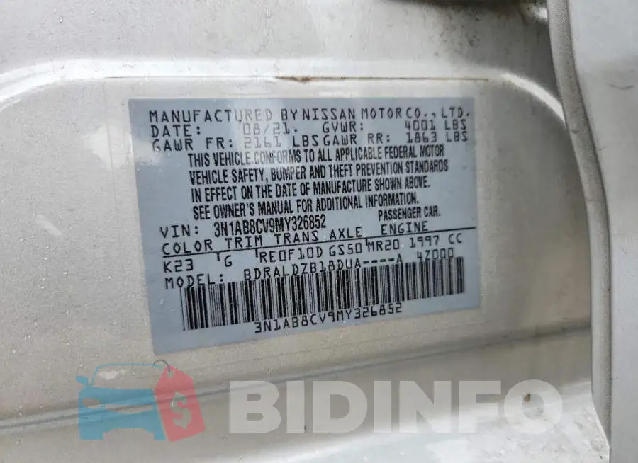 3N1AB8CV9MY326852 Photo# 12