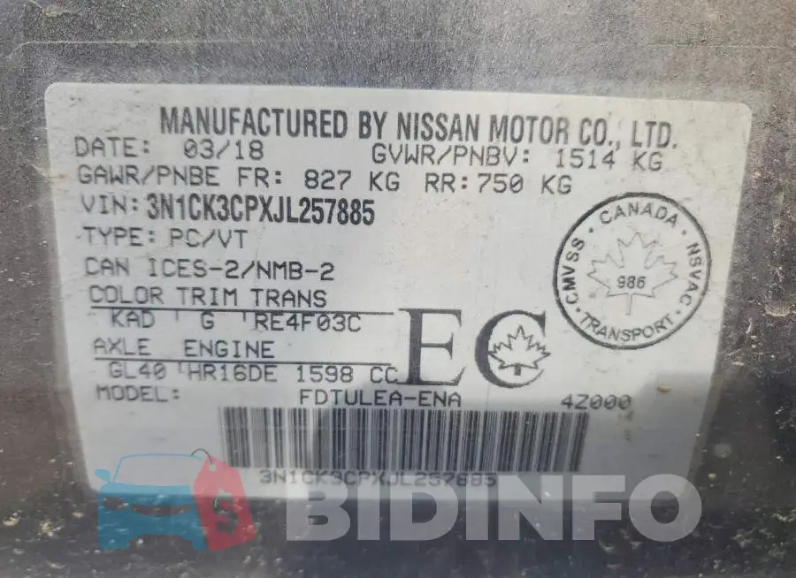 3N1CK3CPXJL257885 Photo# 12