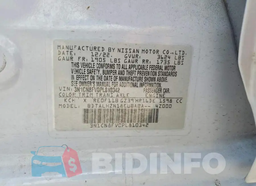 3N1CN8FV0PL810342 Photo# 12
