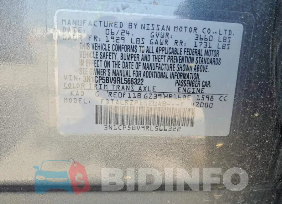 3N1CP5BV9RL566322 Photo# 13