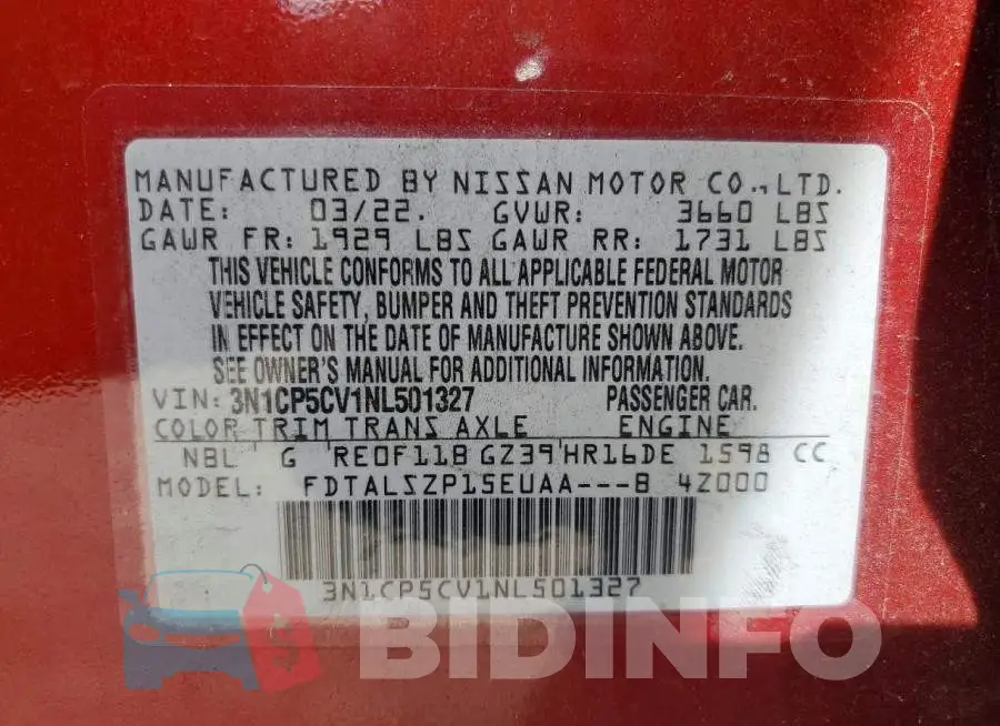 3N1CP5CV1NL501327 Photo# 12