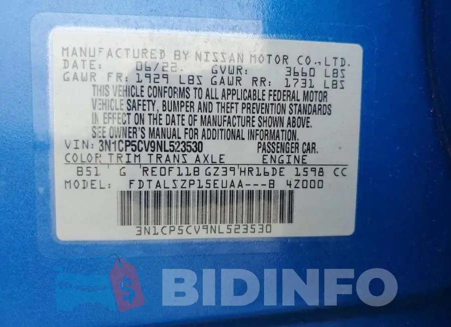 3N1CP5CV9NL523530 Photo# 13