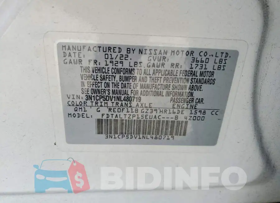 3N1CP5DV1NL480719 Photo# 13