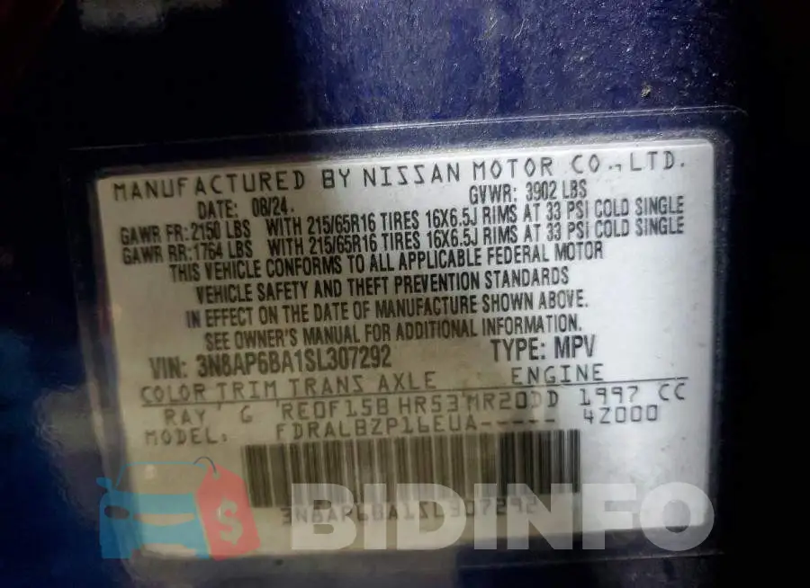 3N8AP6BA1SL307292 Photo# 13