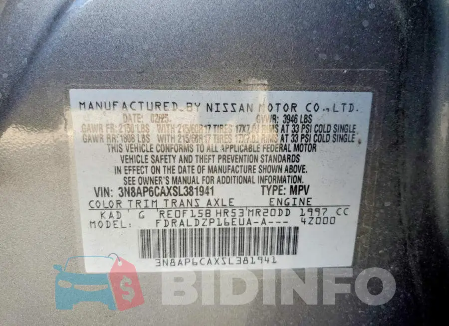 3N8AP6CAXSL381941 Photo# 13