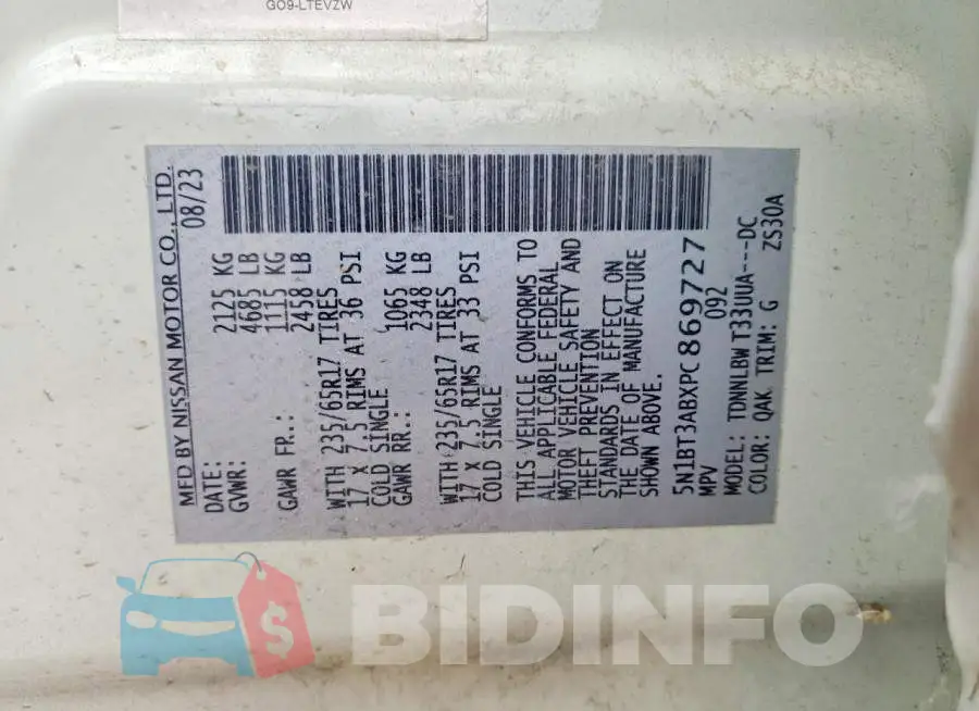 5N1BT3ABXPC869727 Photo# 14