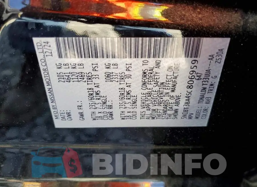 5N1BT3BA4SC806959 Photo# 14