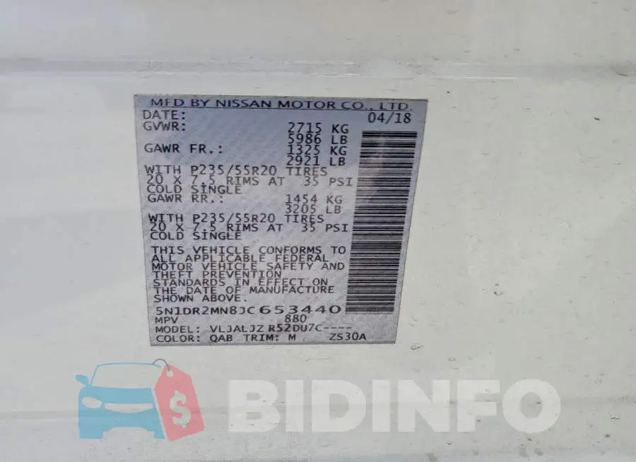 5N1DR2MN8JC653440 Photo# 12