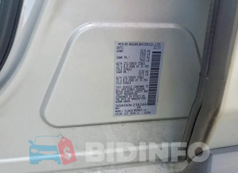 5N1DR3CB2RC238266 Photo# 12
