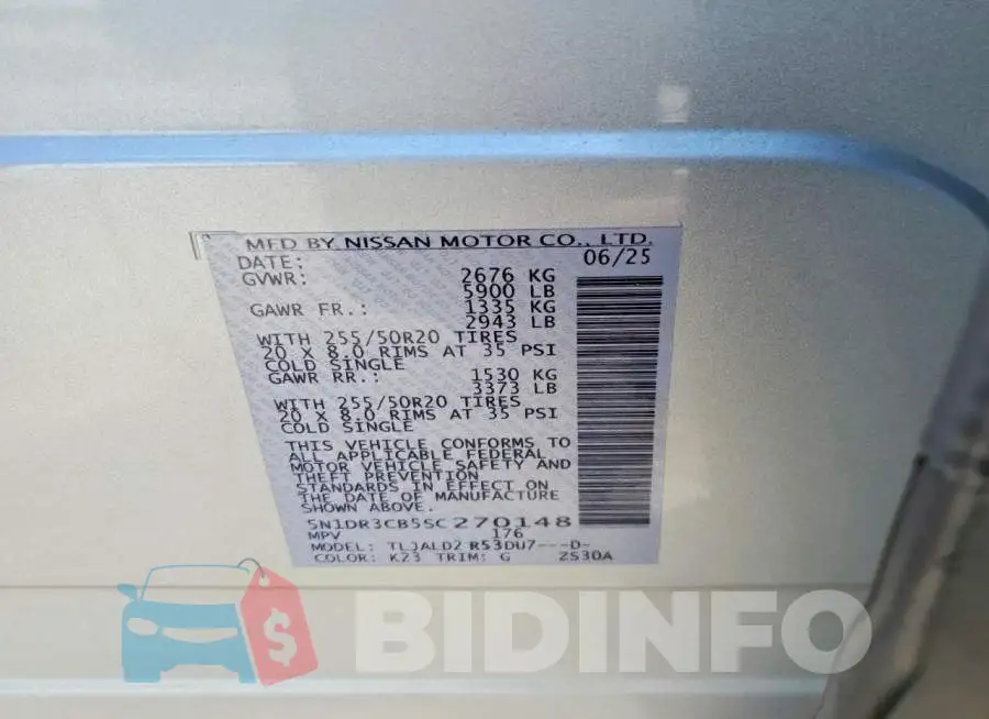 5N1DR3CB5SC270148 Photo# 13