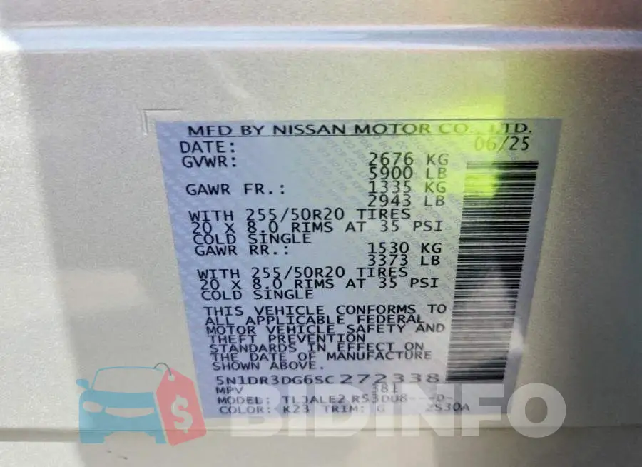 5N1DR3DG6SC272338 Photo# 13