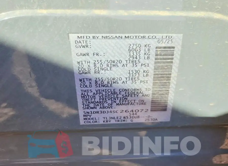 5N1DR3DJ4SC264072 Photo# 14