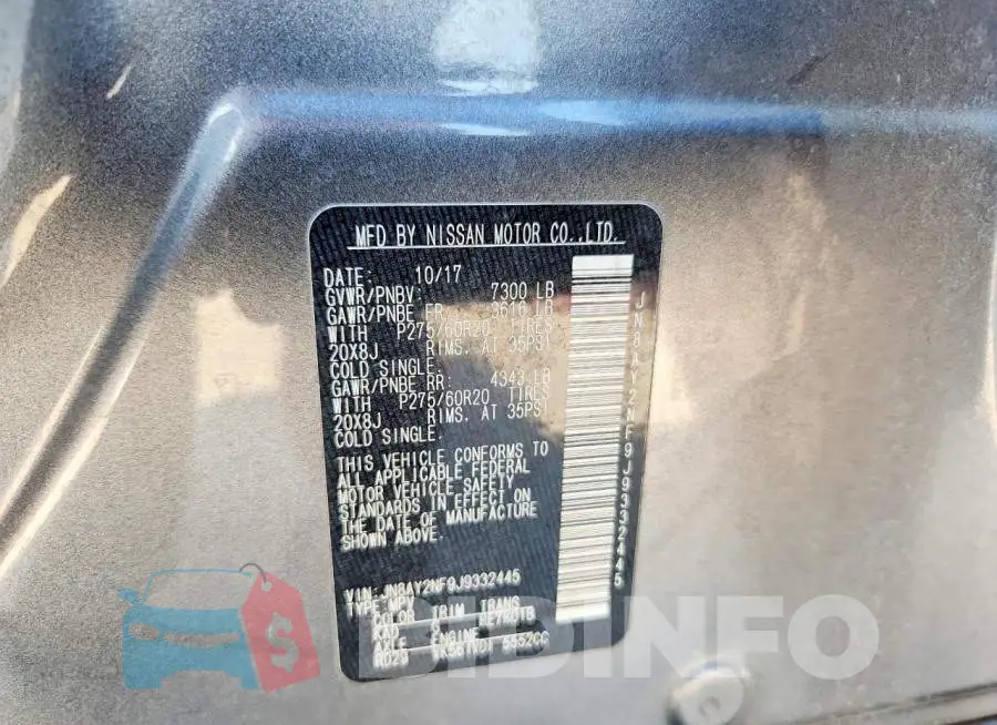 JN8AY2NF9J9332445 Photo# 14