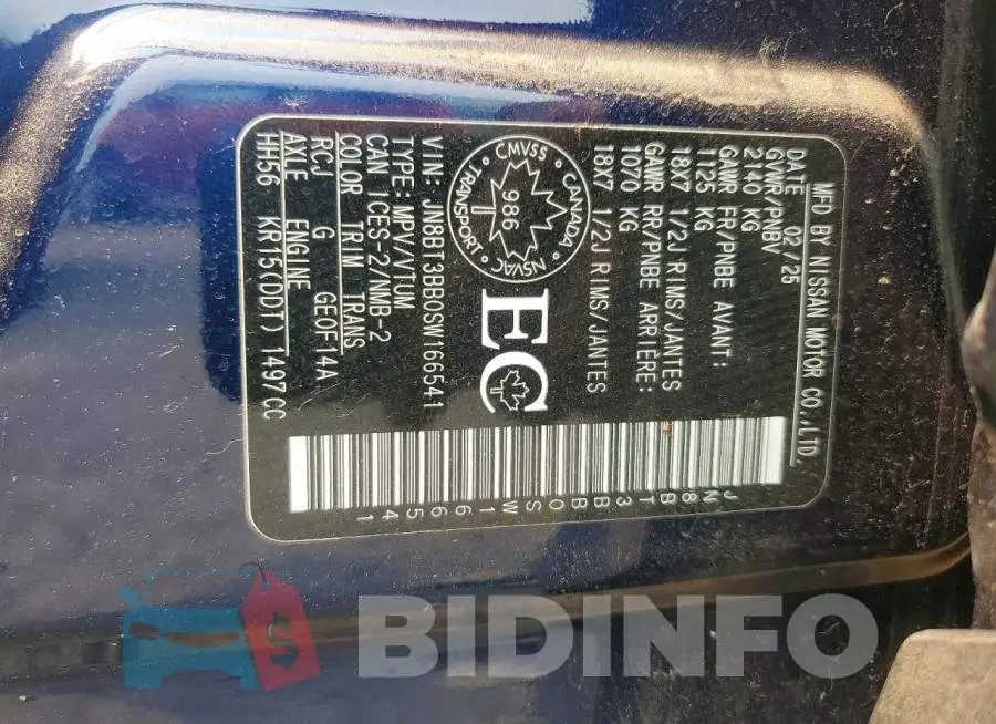JN8BT3BB0SW166541 Photo# 12