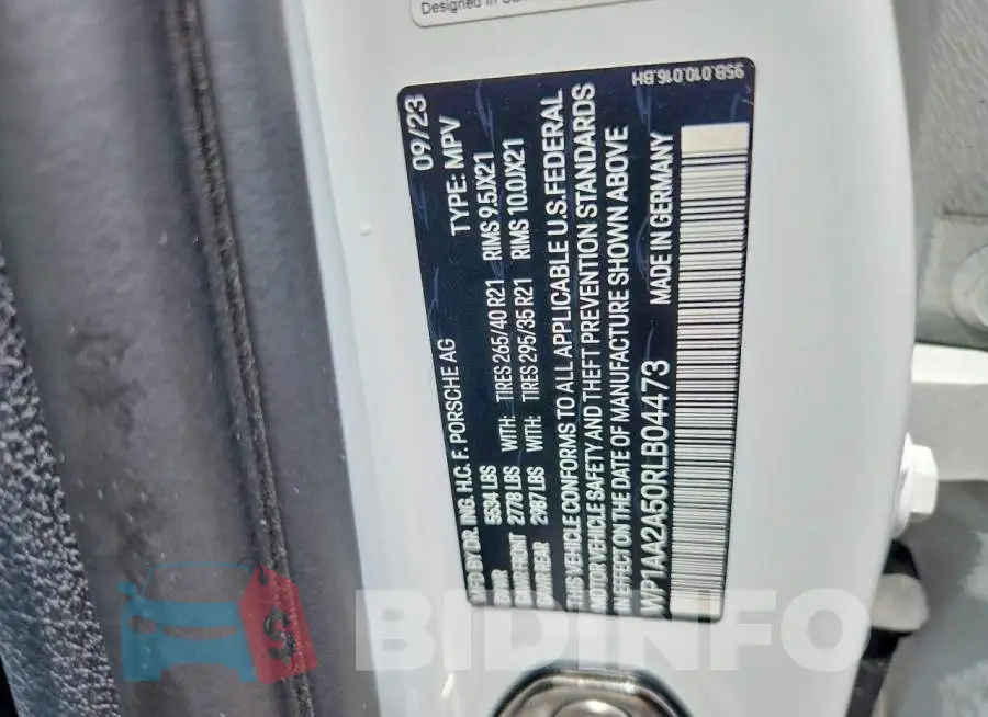 WP1AA2A50RLB04473 Photo# 13