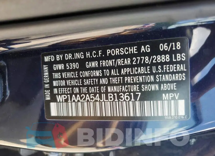WP1AA2A54JLB13617 Photo# 13