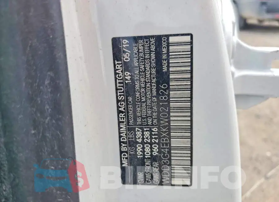 WDD3G4EBXKW021826 Photo# 13
