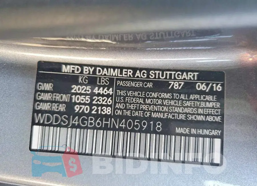 WDDSJ4GB6HN405918 Photo# 12
