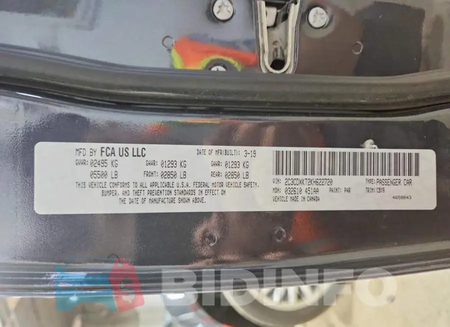 2C3CDXKT2KH622720 Photo# 13