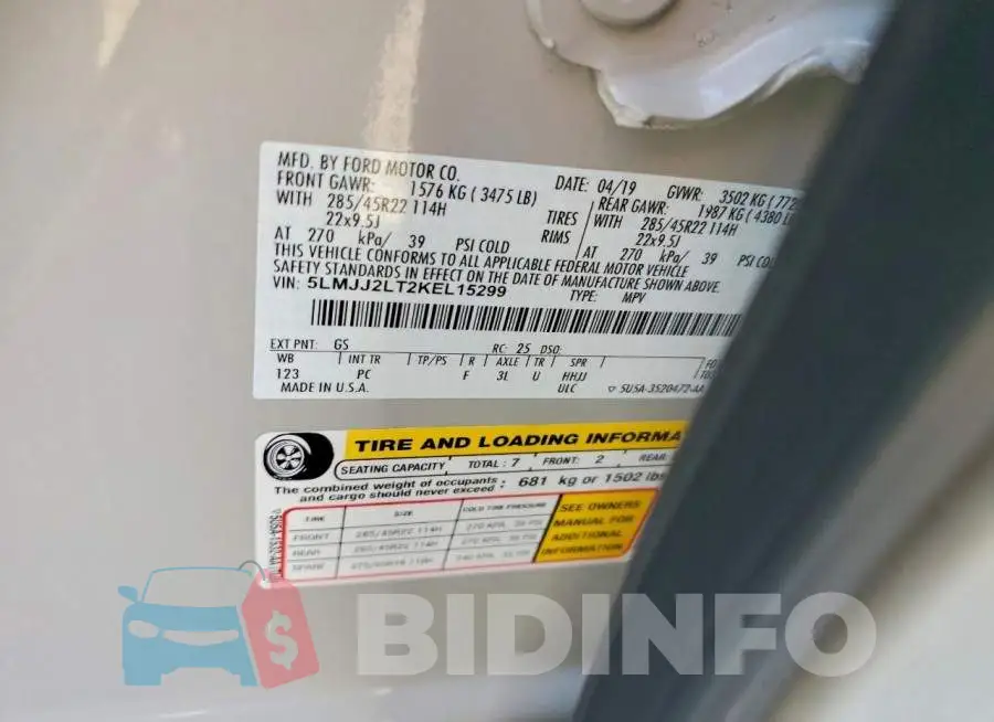 5LMJJ2LT2KEL15299 Photo# 14