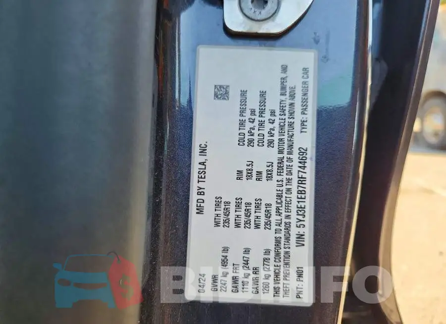 5YJ3E1EB7RF744692 Photo# 12