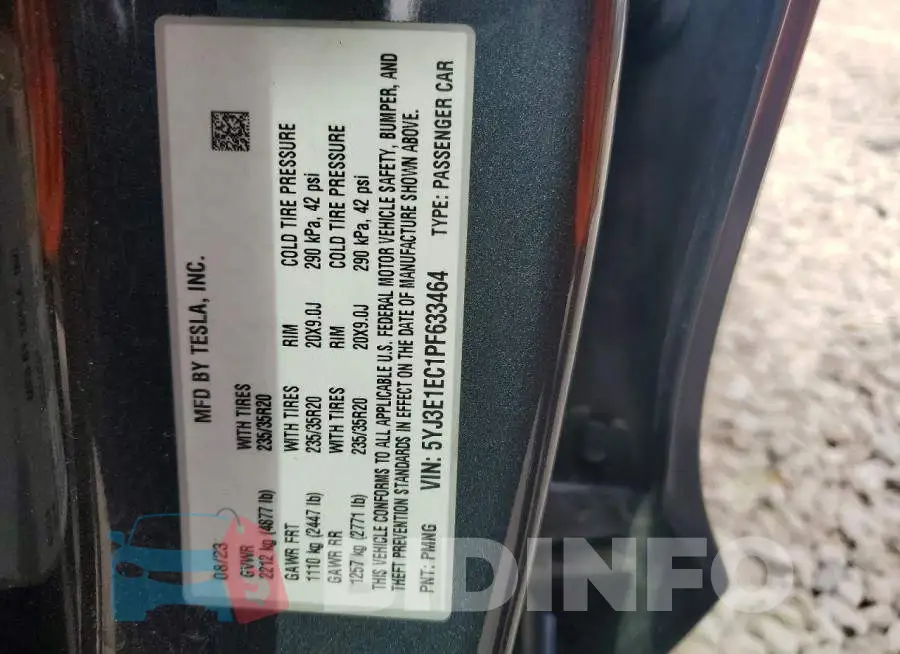 5YJ3E1EC1PF633464 Photo# 12