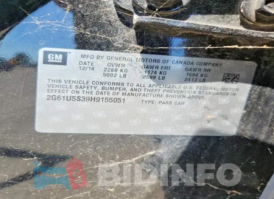 2G61U5S39H9155051 Photo# 12