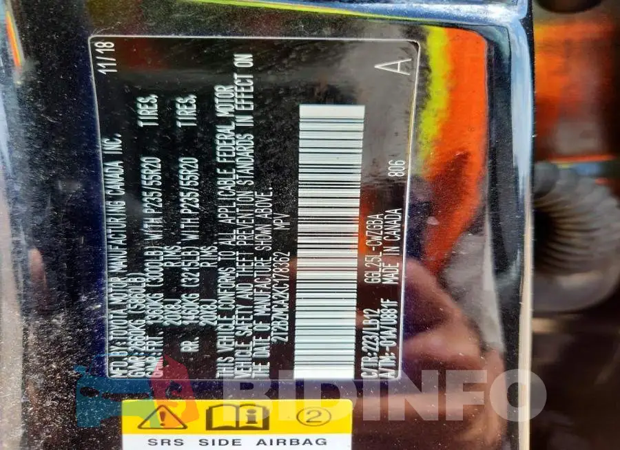 2T2BZMCA2KC178362 Photo# 13