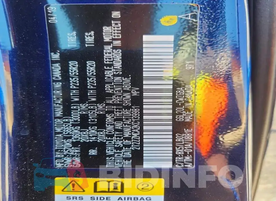 2T2ZZMCA2KC139981 Photo# 13