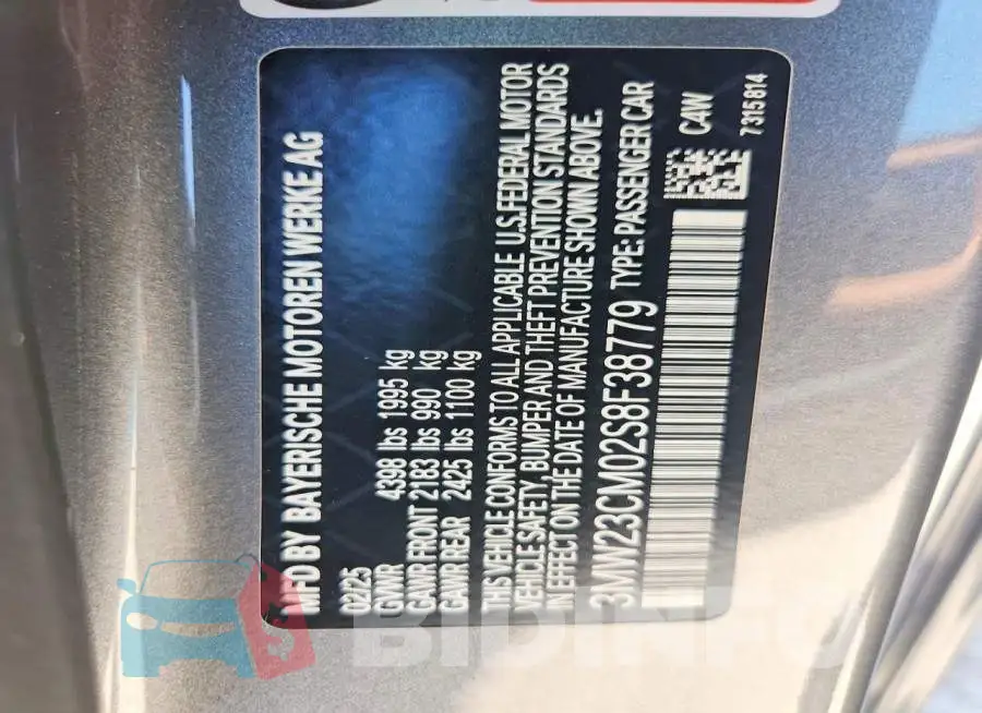 3MW23CM02S8F38779 Photo# 14