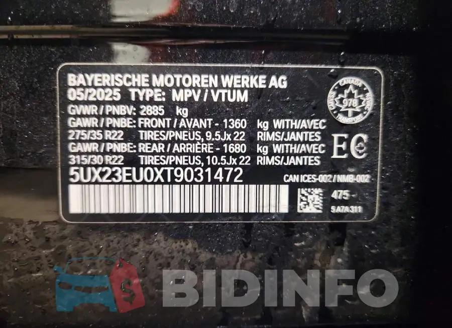 5UX23EU0XT9031472 Photo# 12