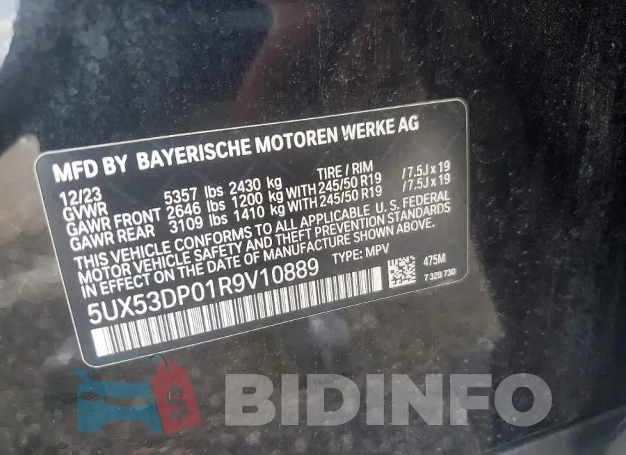 5UX53DP01R9V10889 Photo# 13