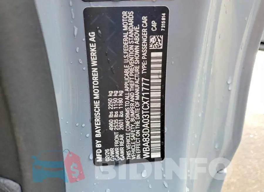WBA83DA03TCX71777 Photo# 12