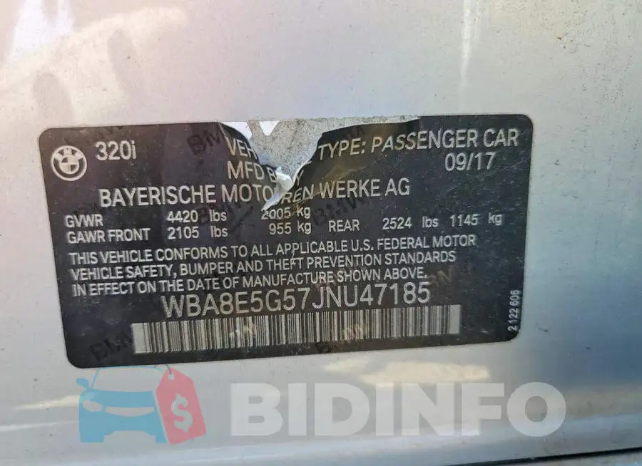 WBA8E5G57JNU47185 Photo# 12
