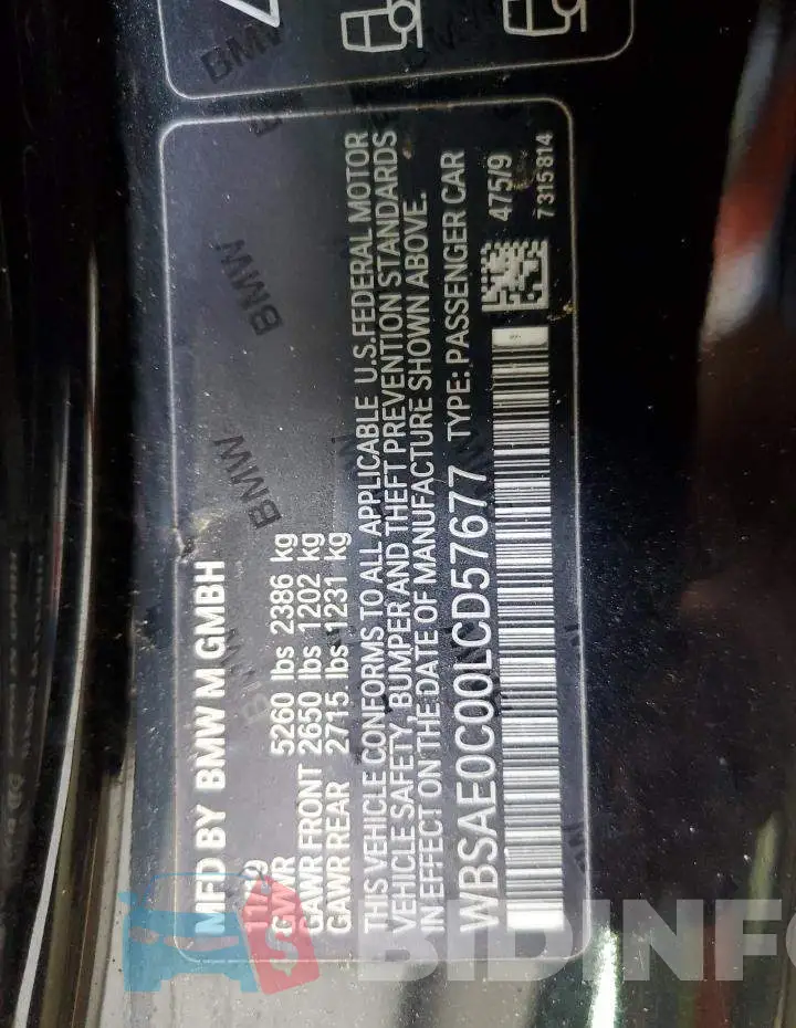 WBSAE0C00LCD57677 Photo# 12