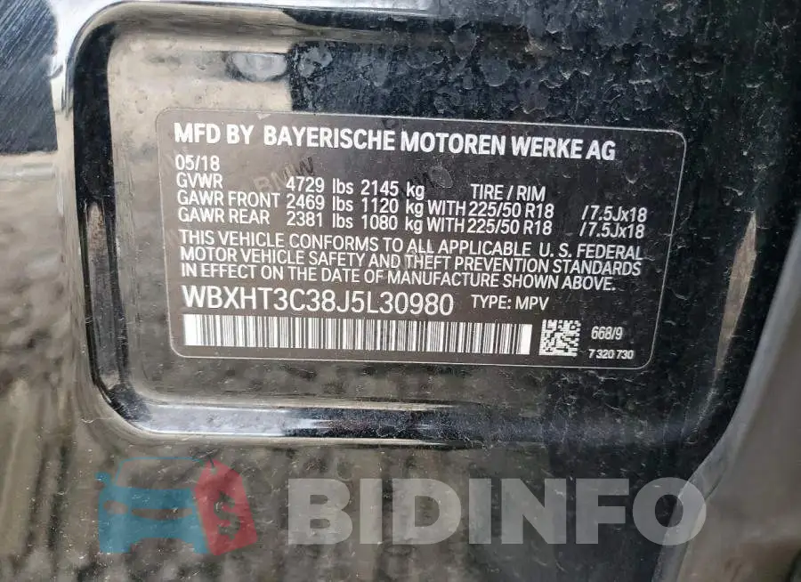 WBXHT3C38J5L30980 Photo# 12