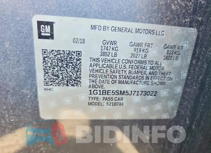1G1BE5SM5J7173022 Photo# 12