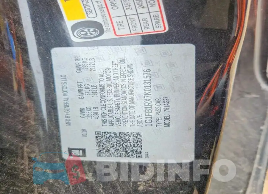 1G1FB1RX7K0131576 Photo# 13