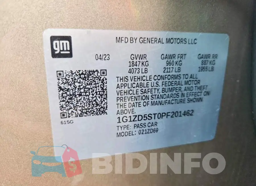 1G1ZD5ST0PF201462 Photo# 12