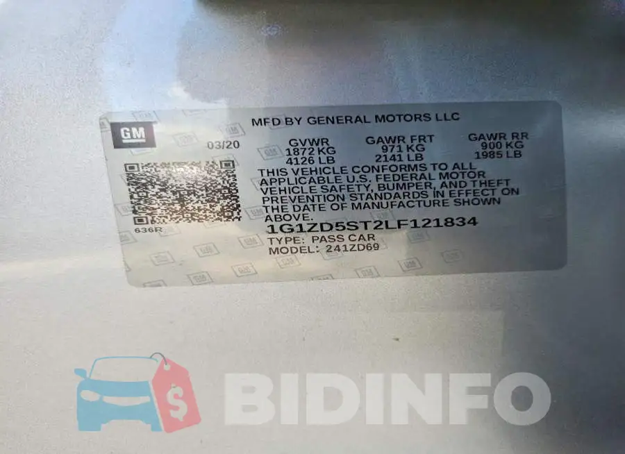 1G1ZD5ST2LF121834 Photo# 12