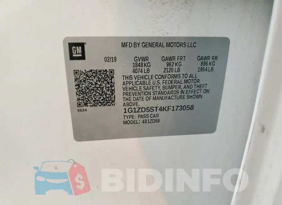 1G1ZD5ST4KF173058 Photo# 13