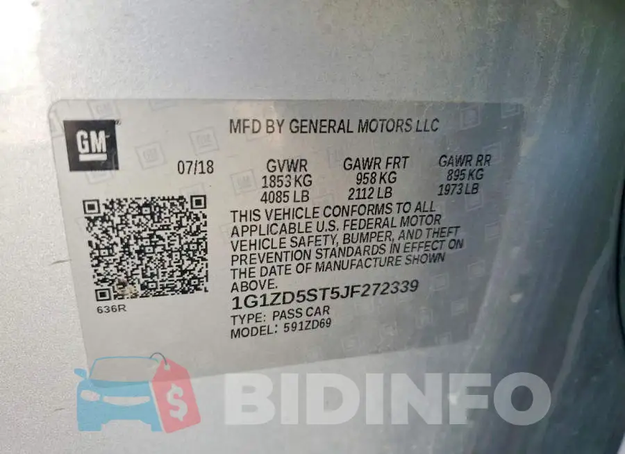 1G1ZD5ST5JF272339 Photo# 12